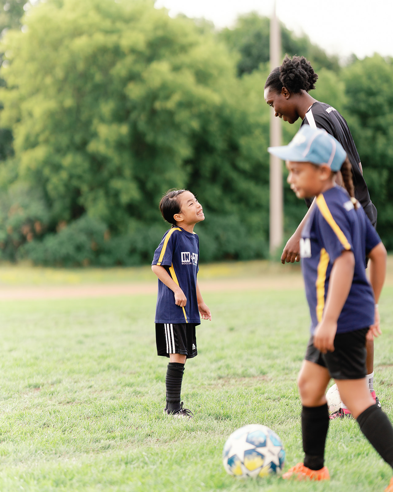 Soccer training in action
