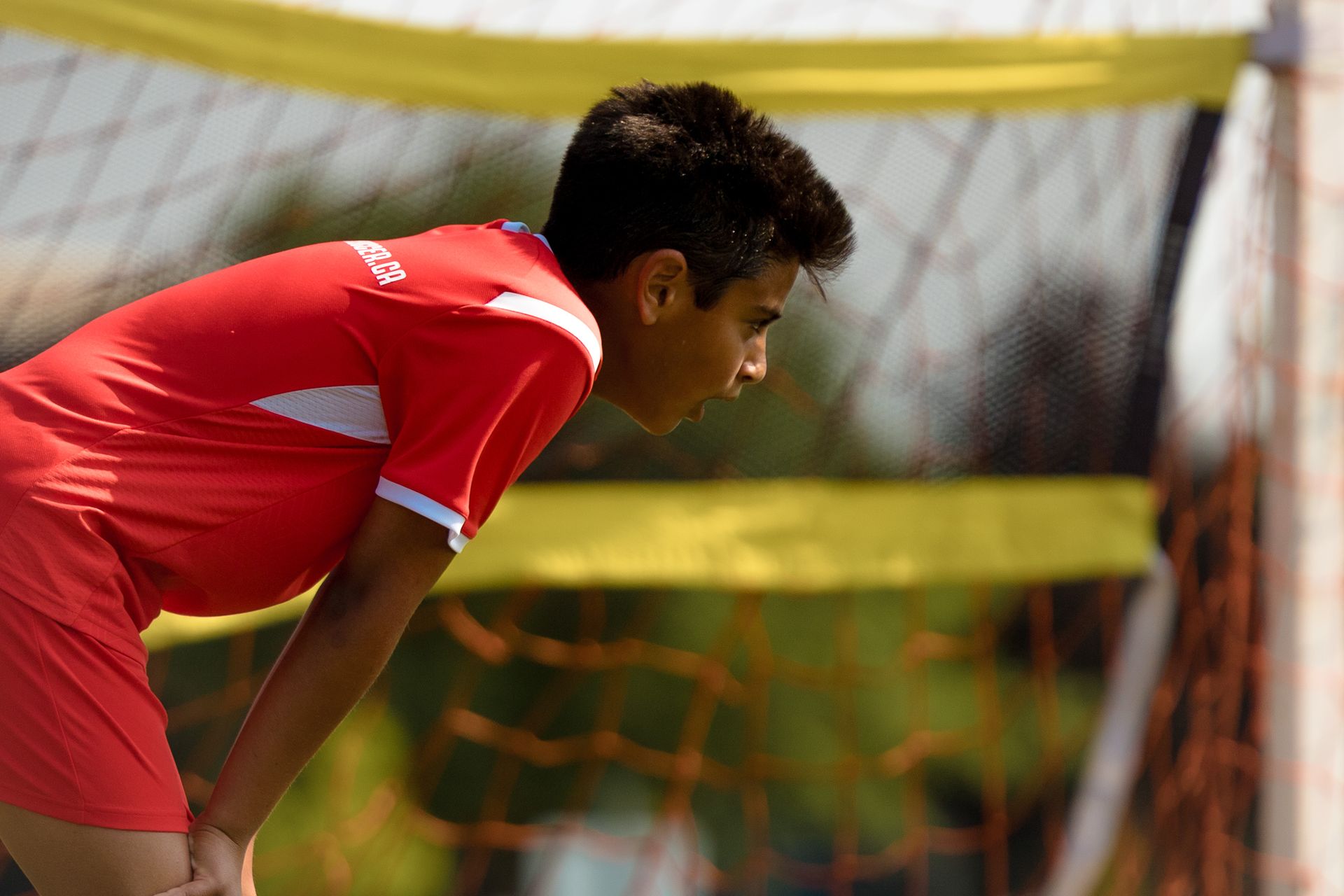 Camper at the goal
