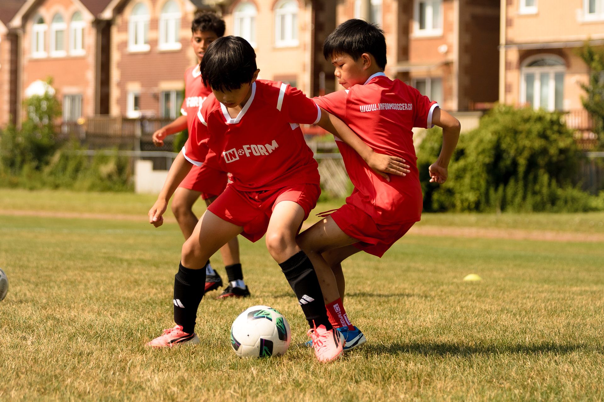 Campers battling for the ball