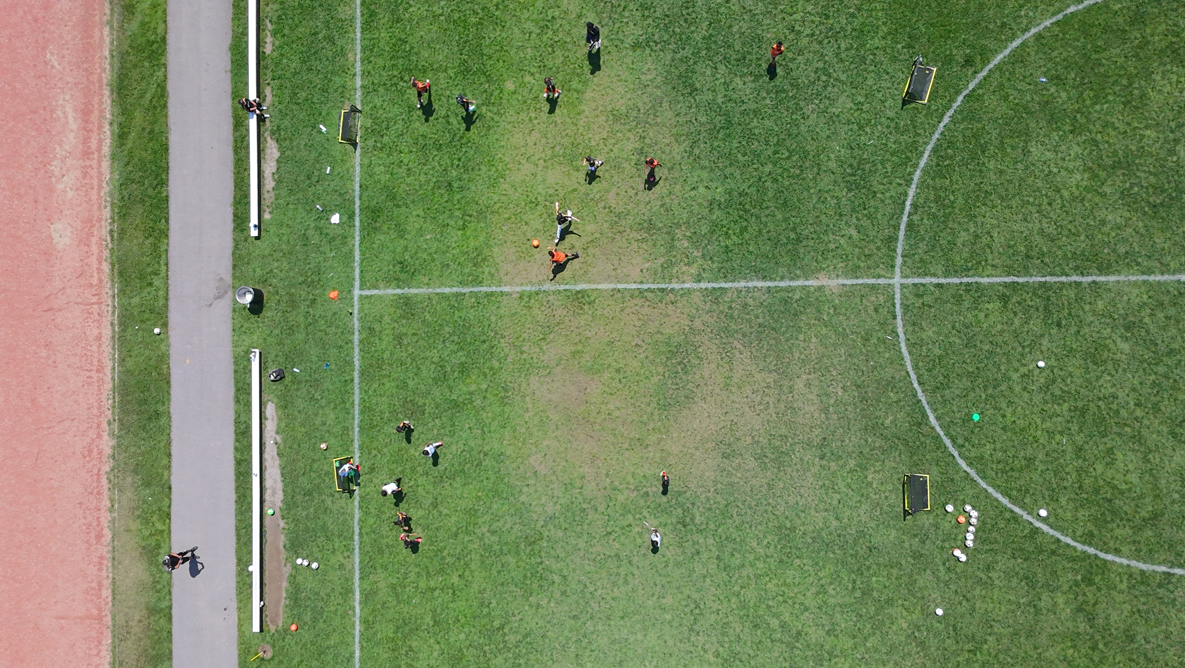 Soccer training in action